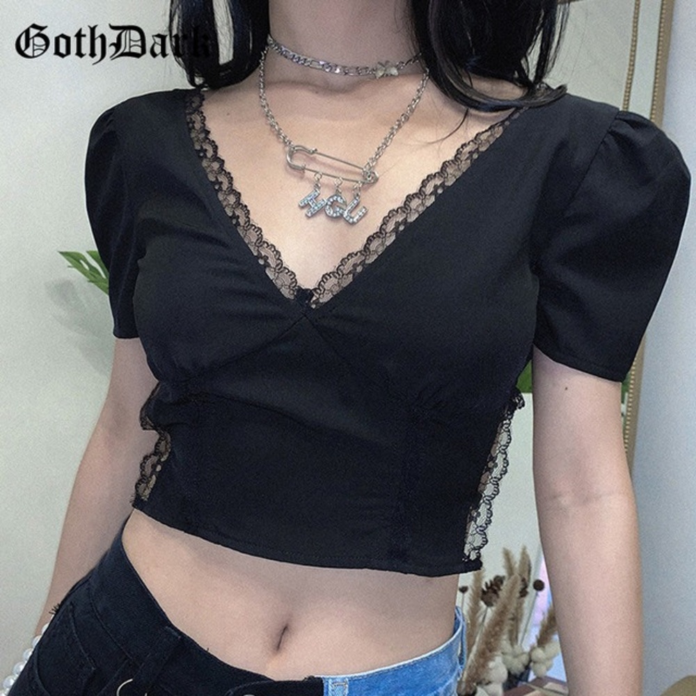 Black back tie blouse